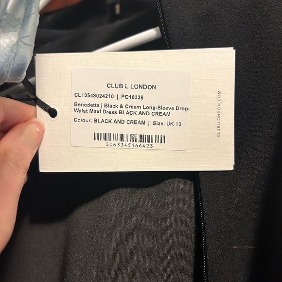 Club L London Black and White Drop-Waist Maxi Dress- Bendetta Dress - Picture 2 of 4